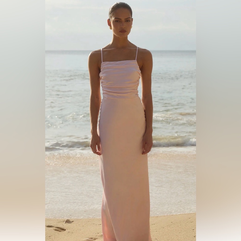 Strapless Blush Pink Maxi Dress